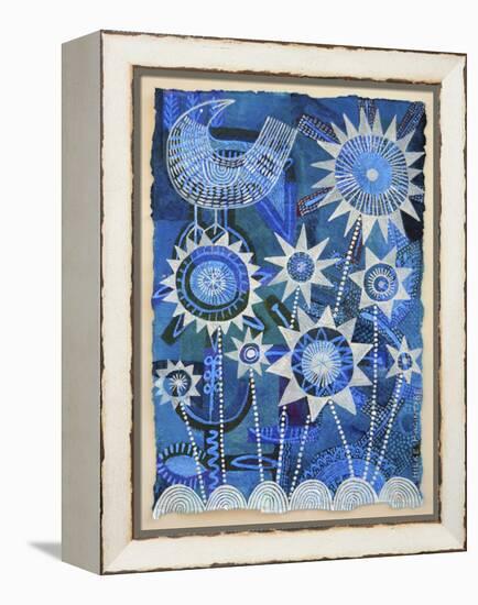 Bird with Starflowers-Hilke Macintyre-Framed Premier Image Canvas