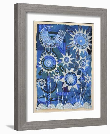 Bird with Starflowers-Hilke Macintyre-Framed Giclee Print