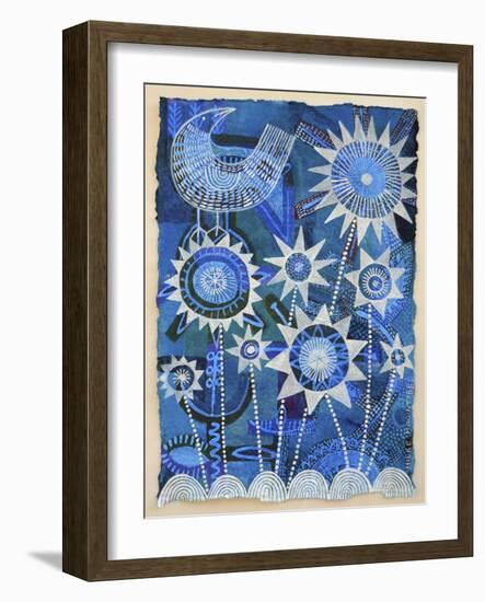 Bird with Starflowers-Hilke Macintyre-Framed Giclee Print
