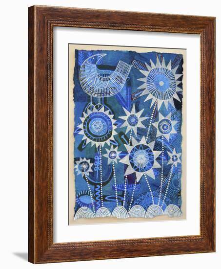 Bird with Starflowers-Hilke Macintyre-Framed Giclee Print