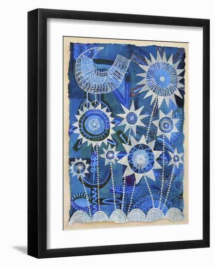 Bird with Starflowers-Hilke Macintyre-Framed Giclee Print