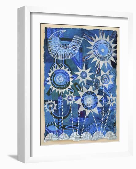 Bird with Starflowers-Hilke Macintyre-Framed Giclee Print