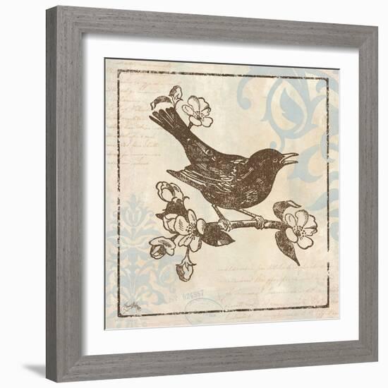 Bird Woodcut I-Elizabeth Medley-Framed Art Print