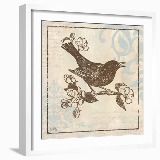 Bird Woodcut I-Elizabeth Medley-Framed Art Print