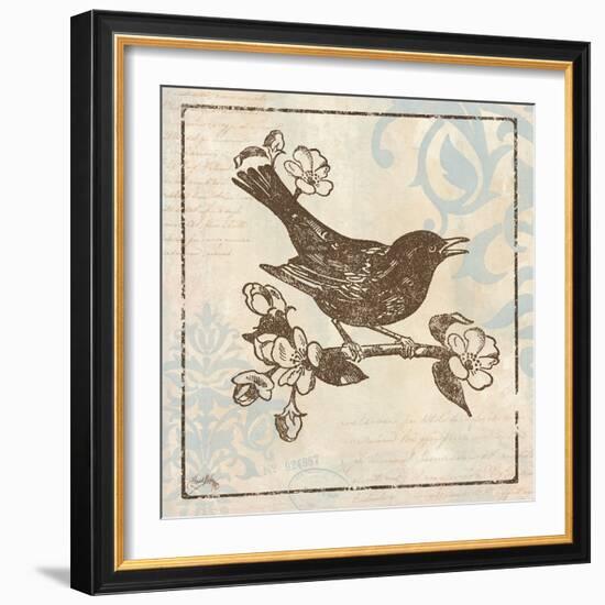 Bird Woodcut I-Elizabeth Medley-Framed Art Print