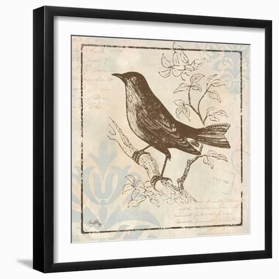 Bird Woodcut II-Elizabeth Medley-Framed Premium Giclee Print