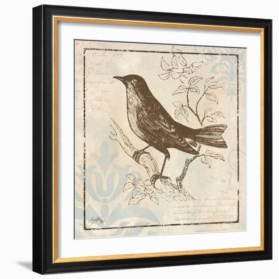 Bird Woodcut II-Elizabeth Medley-Framed Premium Giclee Print