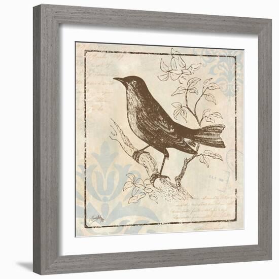 Bird Woodcut II-Elizabeth Medley-Framed Art Print