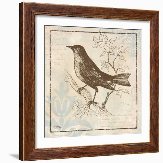 Bird Woodcut II-Elizabeth Medley-Framed Art Print