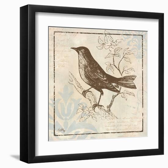 Bird Woodcut II-Elizabeth Medley-Framed Art Print