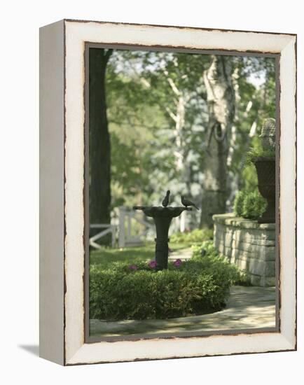 Birdbath and Planter-null-Framed Premier Image Canvas