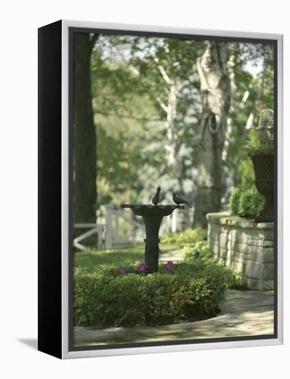 Birdbath and Planter-null-Framed Premier Image Canvas