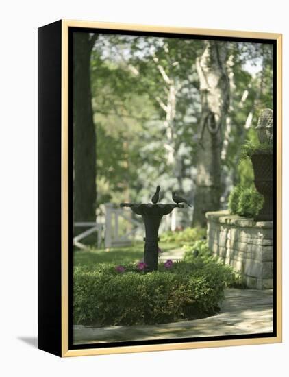 Birdbath and Planter-null-Framed Premier Image Canvas