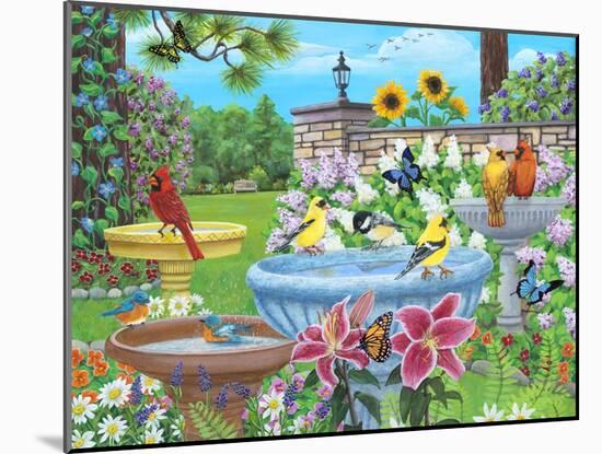 Birdbath Garden-Kathy Kehoe Bambeck-Mounted Giclee Print