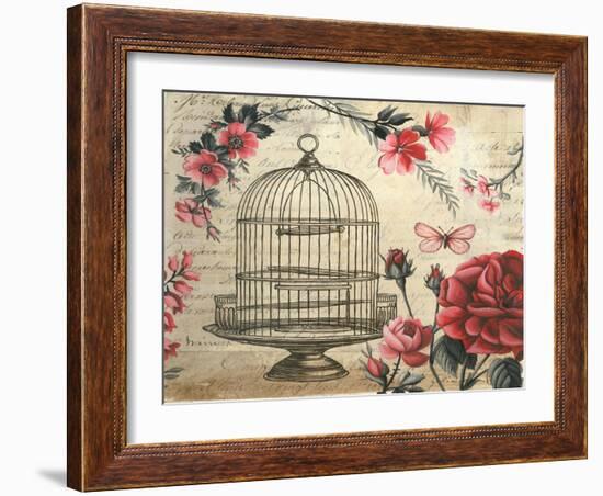 Birdcage &amp; Blossoms-Kimberly Poloson-Framed Art Print