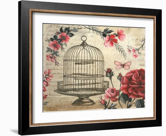 Birdcage &amp; Blossoms-Kimberly Poloson-Framed Art Print