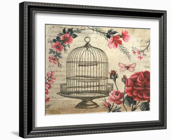 Birdcage &amp; Blossoms-Kimberly Poloson-Framed Art Print