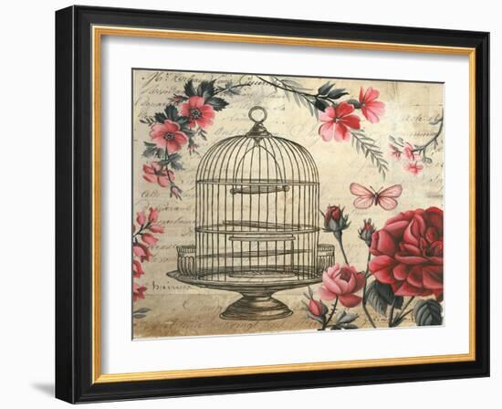 Birdcage &amp; Blossoms-Kimberly Poloson-Framed Art Print