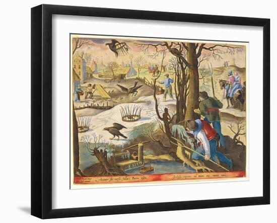 Birdcatchers Using Traps Baited with Rats to Capture Hawks-Jan van der Straet-Framed Giclee Print