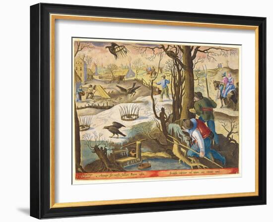 Birdcatchers Using Traps Baited with Rats to Capture Hawks-Jan van der Straet-Framed Giclee Print