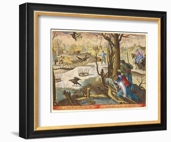 Birdcatchers Using Traps Baited with Rats to Capture Hawks-Jan van der Straet-Framed Giclee Print