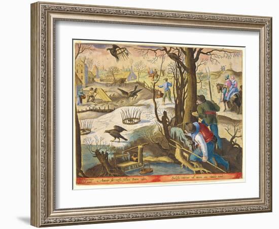 Birdcatchers Using Traps Baited with Rats to Capture Hawks-Jan van der Straet-Framed Premium Giclee Print