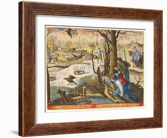 Birdcatchers Using Traps Baited with Rats to Capture Hawks-Jan van der Straet-Framed Premium Giclee Print