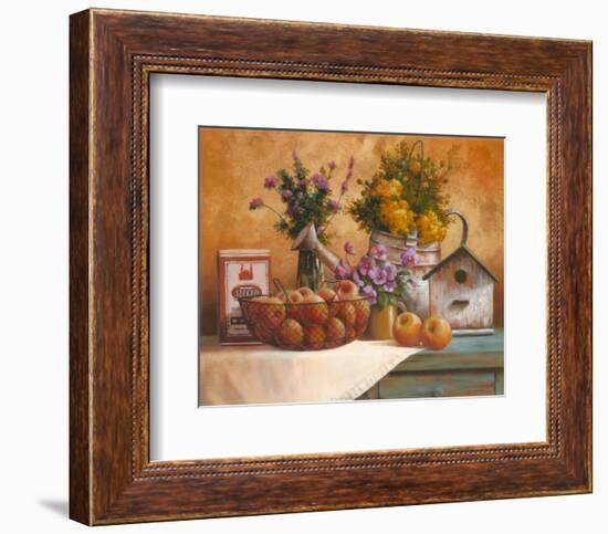 Birdhouse and Watering Can-null-Framed Art Print