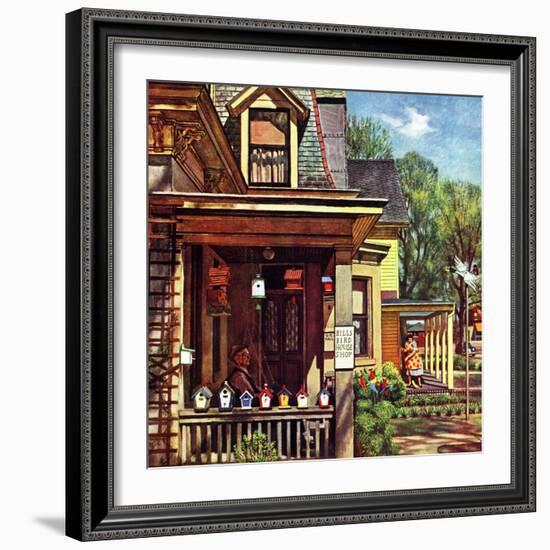 "Birdhouse Builder," May 8, 1948-John Falter-Framed Premium Giclee Print