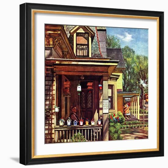 "Birdhouse Builder," May 8, 1948-John Falter-Framed Premium Giclee Print