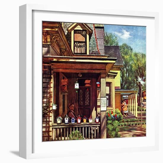 "Birdhouse Builder," May 8, 1948-John Falter-Framed Giclee Print