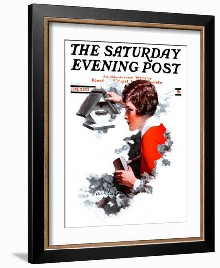 "Birdhouse," Saturday Evening Post Cover, June 21, 1924-Charles A. MacLellan-Framed Giclee Print