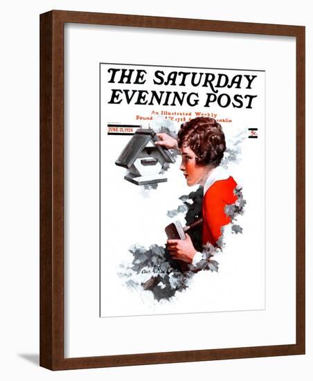 "Birdhouse," Saturday Evening Post Cover, June 21, 1924-Charles A. MacLellan-Framed Giclee Print