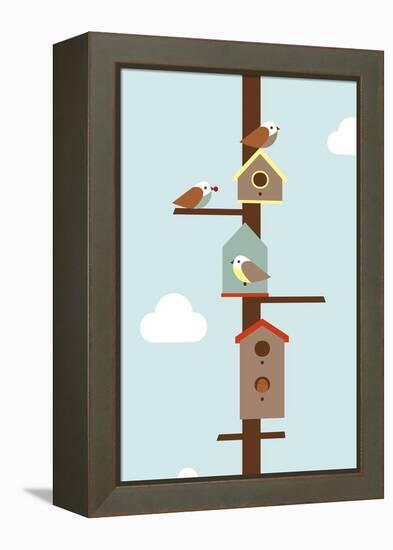 Birdhouses-Dicky Bird-Framed Premier Image Canvas