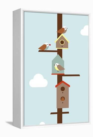 Birdhouses-Dicky Bird-Framed Premier Image Canvas