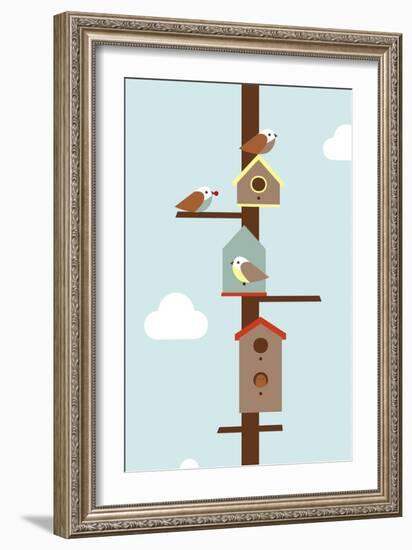 Birdhouses-Dicky Bird-Framed Giclee Print