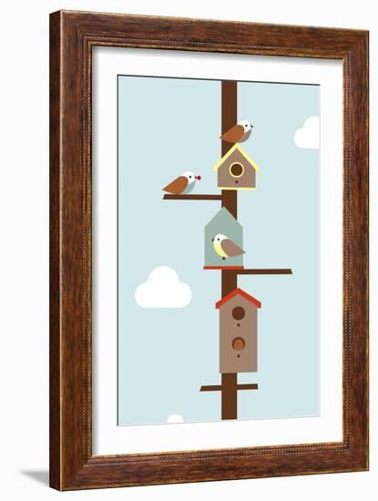 Birdhouses-Dicky Bird-Framed Giclee Print