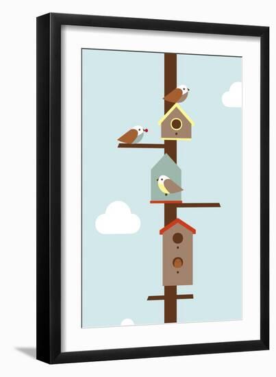 Birdhouses-Dicky Bird-Framed Giclee Print