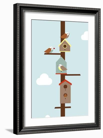 Birdhouses-Dicky Bird-Framed Giclee Print