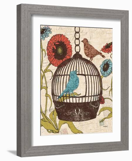 Birds and Blooms III-Todd Williams-Framed Art Print