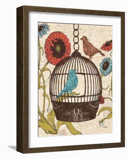 Birds and Blooms III-Todd Williams-Framed Art Print