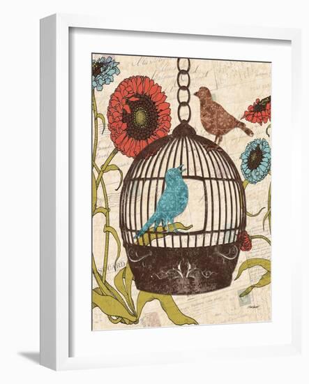 Birds and Blooms III-Todd Williams-Framed Art Print