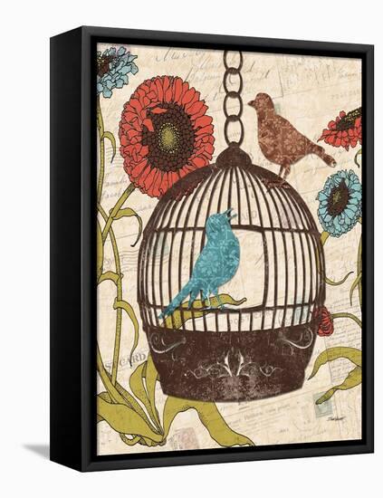 Birds and Blooms III-Todd Williams-Framed Stretched Canvas