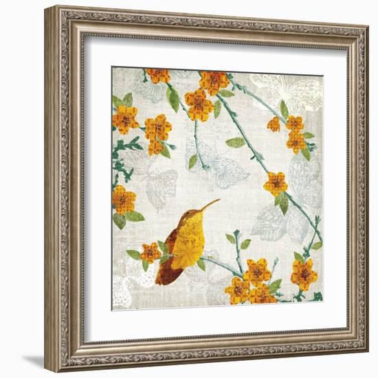 Birds and Butterflies III-Tandi Venter-Framed Art Print