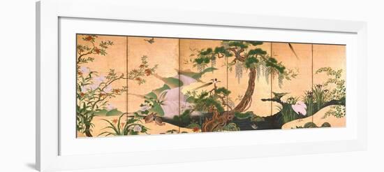 Birds and Flowers of Spring and Summer, Second Half of the 17th C-Kano Eino-Framed Giclee Print