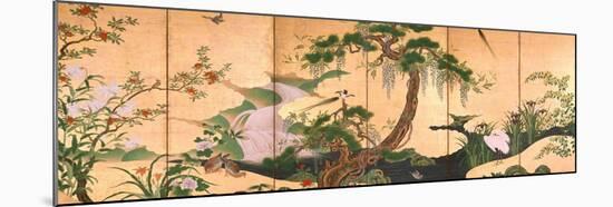 Birds and Flowers of Spring and Summer, Second Half of the 17th C-Kano Eino-Mounted Giclee Print