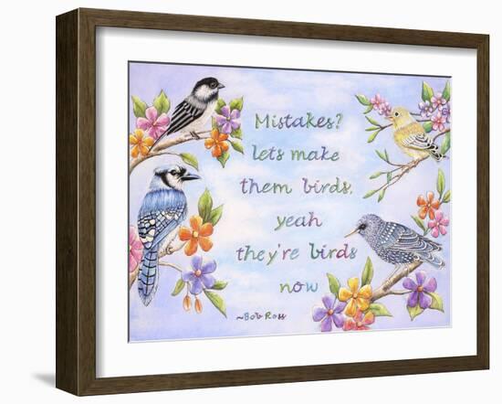 Birds and Flowers Quote-Michelle Faber-Framed Giclee Print