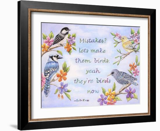 Birds and Flowers Quote-Michelle Faber-Framed Giclee Print