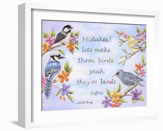 Birds and Flowers Quote-Michelle Faber-Framed Giclee Print