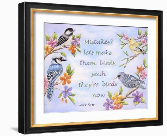 Birds and Flowers Quote-Michelle Faber-Framed Giclee Print